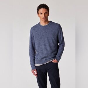 Bonobos “Midnight Blue” Striped Cotton Slim Crew Neck M